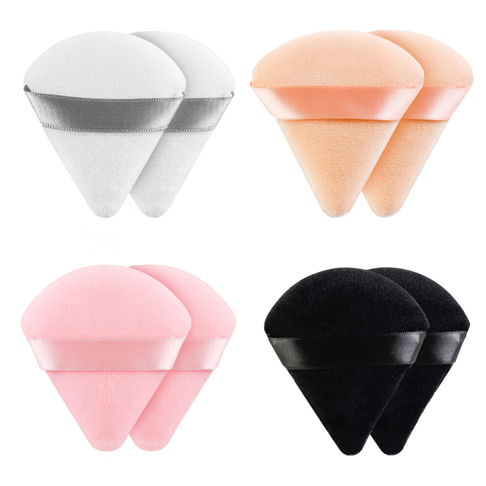 Mmq 8 Pieces Triangle Powder Puff Face Soft Triangle Makeup Puff Velour Co