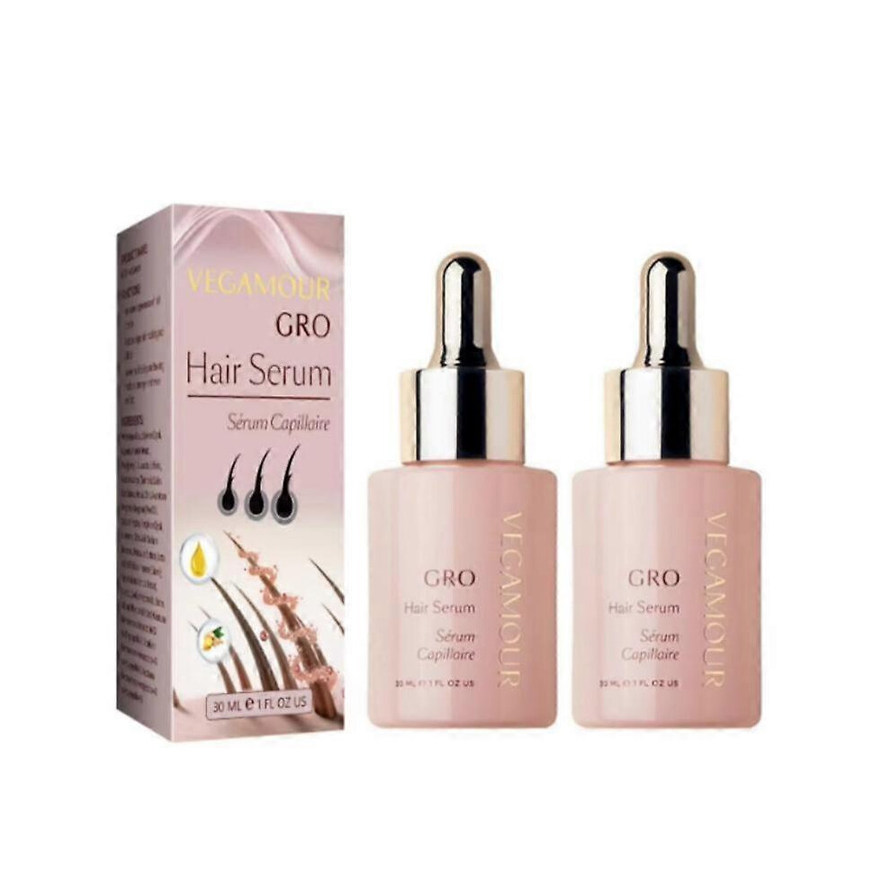 2pcs VEGAMOUR GRO Hair Growth Serum Natural Hair Regrowth and Anti Loss Treatments for Women & Men Scalp Serum for Thinning Hair
