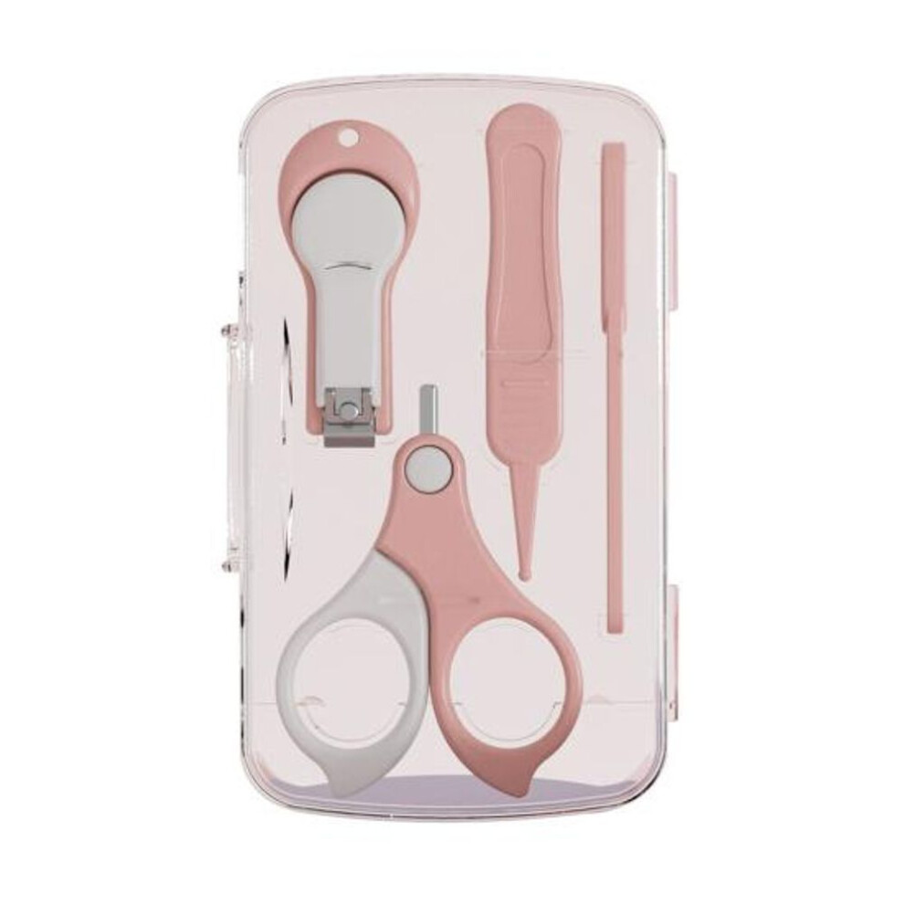 (pink) Baby Manicure Kit With Baby Nail Clipper Scissor Baby Nail File Tweezer