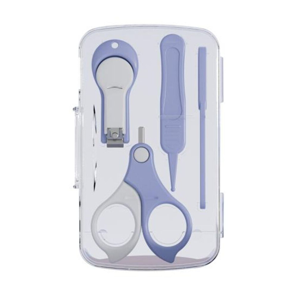 (blue) Baby Manicure Kit With Baby Nail Clipper Scissor Baby Nail File Tweezer