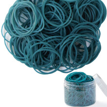 AMUU Gummibnder, 300 Stck, trkis, kleine blaugrne Gummibnder fr Bro, Schule, Zuhause, Gre 16, elastisches Haarband