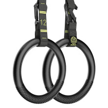 Gymnastiske ringe med justerbare stropper Gymnastikringe til m?nd med anti-slip tape All-in-One Suspension Trainer Stropper St?rke sp?nde Tr?krin