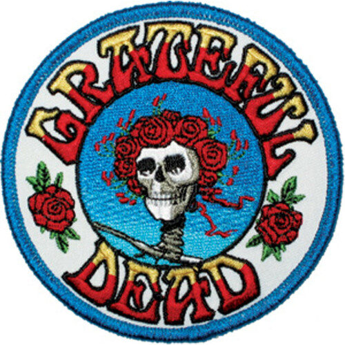 Application Skull and Roses Logo Patch Blue