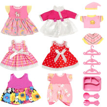 ARTST DOLL CHOTHES-ACESSORIAS 7 SET BABY-DOLL CLOTHES Adequado para 8-10 polegadas inclu   das de mesa de mesa e cabides