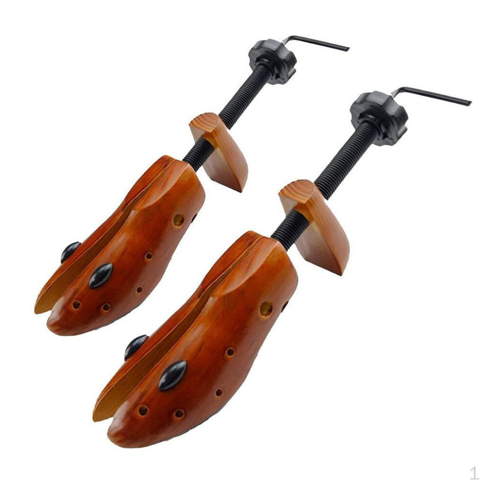 2Pieces Wood Shoe Stretcher Tree Adjustable Extender Shaper