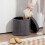Homcom HOMCOM Round Storage Ottoman with Lid, Vanity Stool with Storage, Grey 9