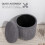 Homcom HOMCOM Round Storage Ottoman with Lid, Vanity Stool with Storage, Grey 7