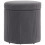 Homcom HOMCOM Round Storage Ottoman with Lid, Vanity Stool with Storage, Grey 2