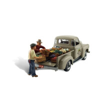 Autoscene Pauls friske r?varer pickup truck m/figurer ho skala skovlandics