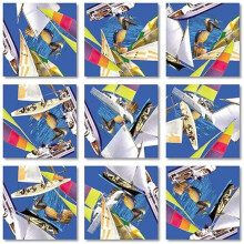 B.Dazzle Scramble Squares Boats 9 darabos, kihvst jelento rejtvny Vgso fejtro s elmejtk fiataloknak s idoseknek egyarnt vonz s kreat