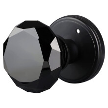 Balin Designs Crystal Doorknobs - Matte Black Round Glass Passage Set - Fits 1-3/8 to 1-3/4 Inch Doors - B08LK69H85