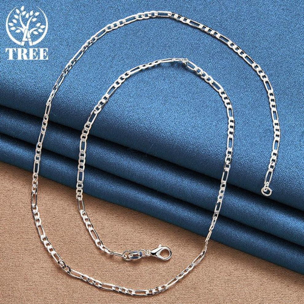 (75cm) 925 Sterling Silver 16/18/20/22/24/26/28/30 Inch 4mm Classic Chain Necklace Jewelry