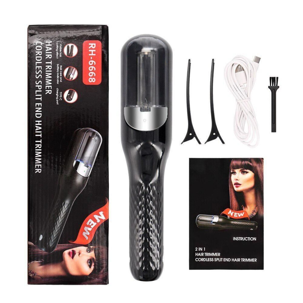(black) Split End Automatic Split End Trimmer Damaged Hair Repair Hair Care Treatment Cordless Hair End Cutter