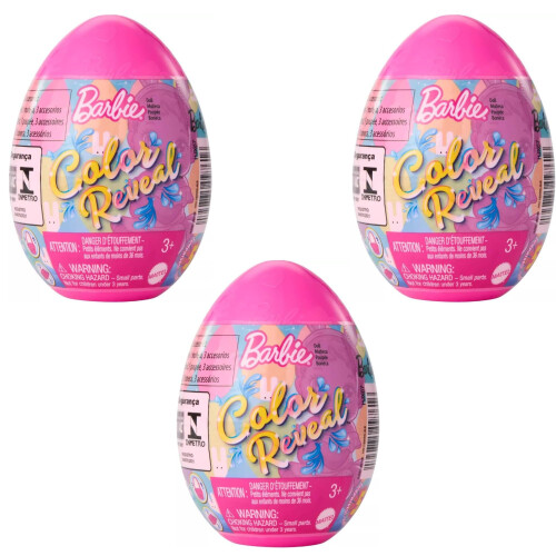 Barbie Barbie Color Reveal Αυγό του Πάσχα HJX67 Σειρά 3 Αυγά σε Τυχαία Χρώματα
