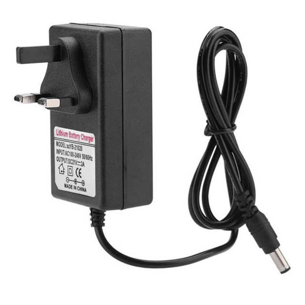 (blue) Ac 100‑240v Dc 21v 2a Safe Charge Power Supply Adapter Multi-protection Lithium‑ion Battery Charger With 5.5 * 2.5mm Output Port