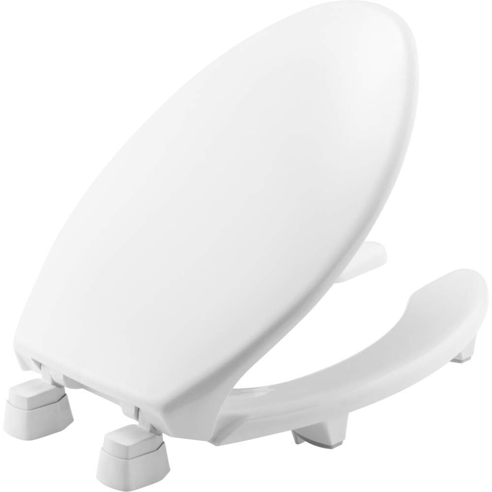 BEMIS 2L215OT 000 Medic-Aid 2"" Lift Raised Open Front Toilet Seat with Cover  ELONGATED  Long Lasting Solid Plastic  White