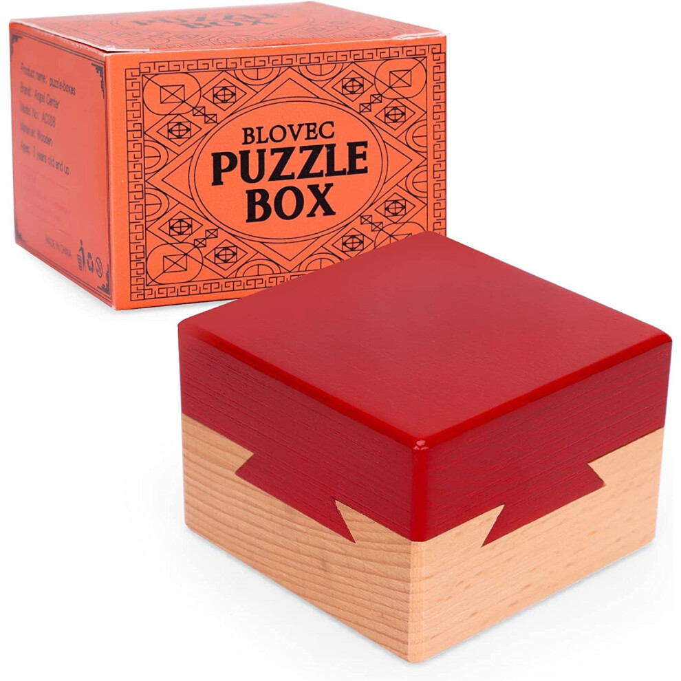 Blovec Impossible Dovetail Box Wooden Puzzle Brain Teaser Magic Drawers Gift Secret Compartment Brain Game for Adults-image-OPC-PF5VHPS-NEW