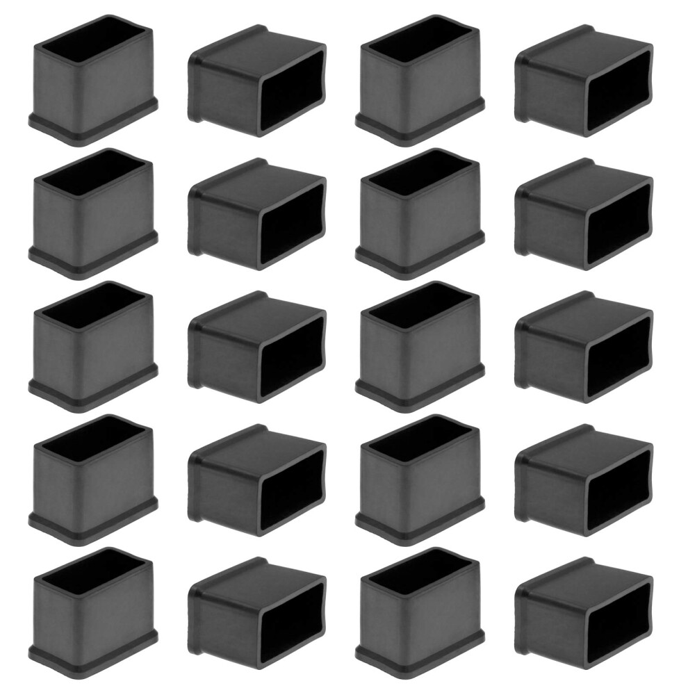 Bonsicoky 20 Pezzi Tappi Per Gambe Mobili In Gomma Rettangolari 1,18"" X 0,59"" Bl