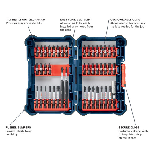 Bosch BOSCH SDMS44 44-Piece Impact-Tough Screwdriving Set with Custom Tilt-Case S 1
