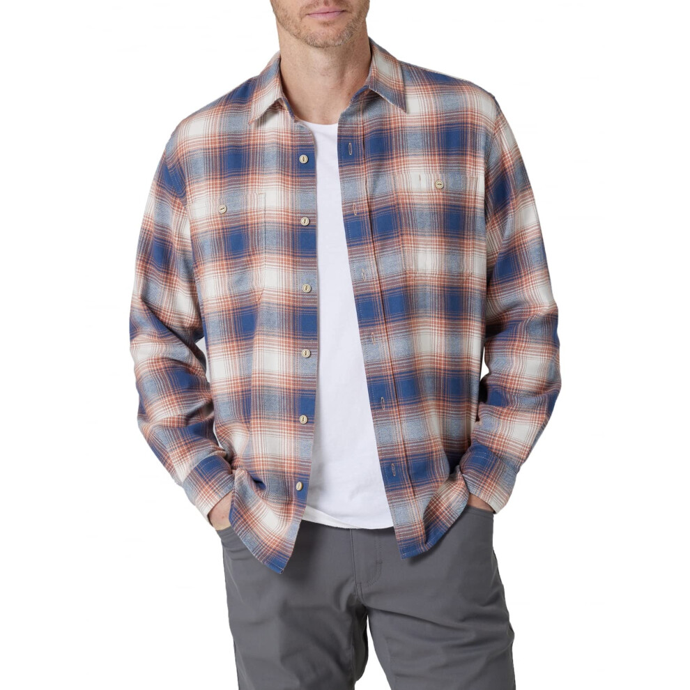 Chemise tiss?e en flanelle Cloud pour homme Wrangler Authentics, marron cuivr?, taille XL