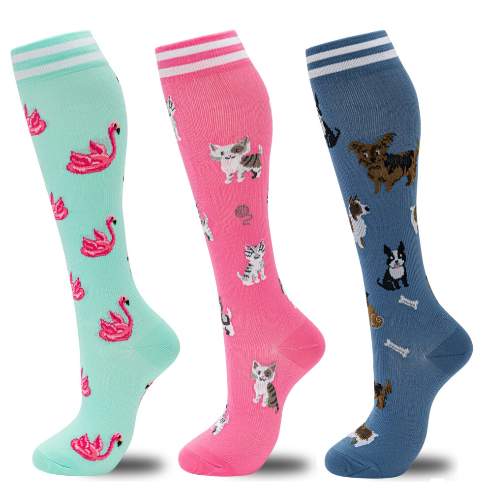 Fenglaoda Compression Socks For Women Men, 20-30Mmhg Compression Support Circulation Socks For Nurses