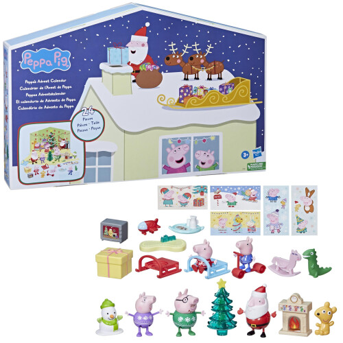 Peppa Pig Ημερολόγιο  Advent Peppa Pig με 24 παιχνίδια και αυτοκόλλητα, περιλαμβάνει 5 φιγούρες Peppa Pig