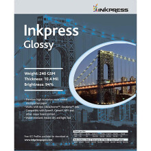 Inkpress Glossy, einseitig glnzendes Inkjet-Papier, 240 g/m, 10,4 mil. 5x7"" 50 Blatt