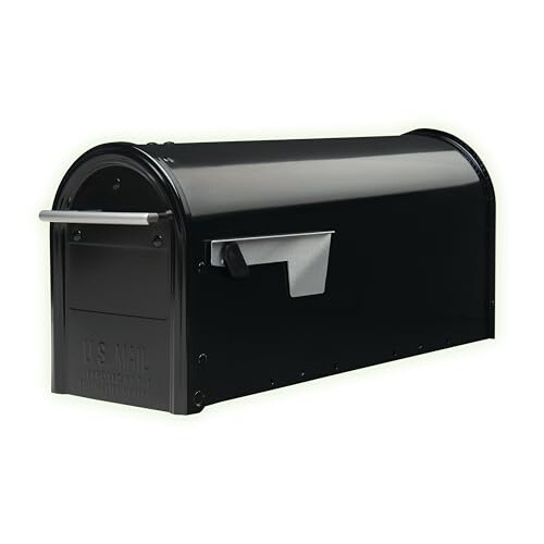 Architectural Mailboxes Franklin Post Mount Mailbox  Black with Silver