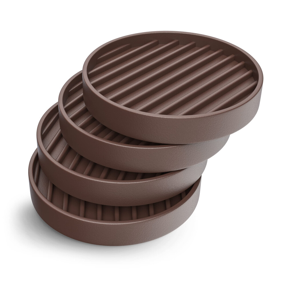 Castermaster 2X2 Round Rubber Furniture Caster Cups With Anti-Sliding 703674047035