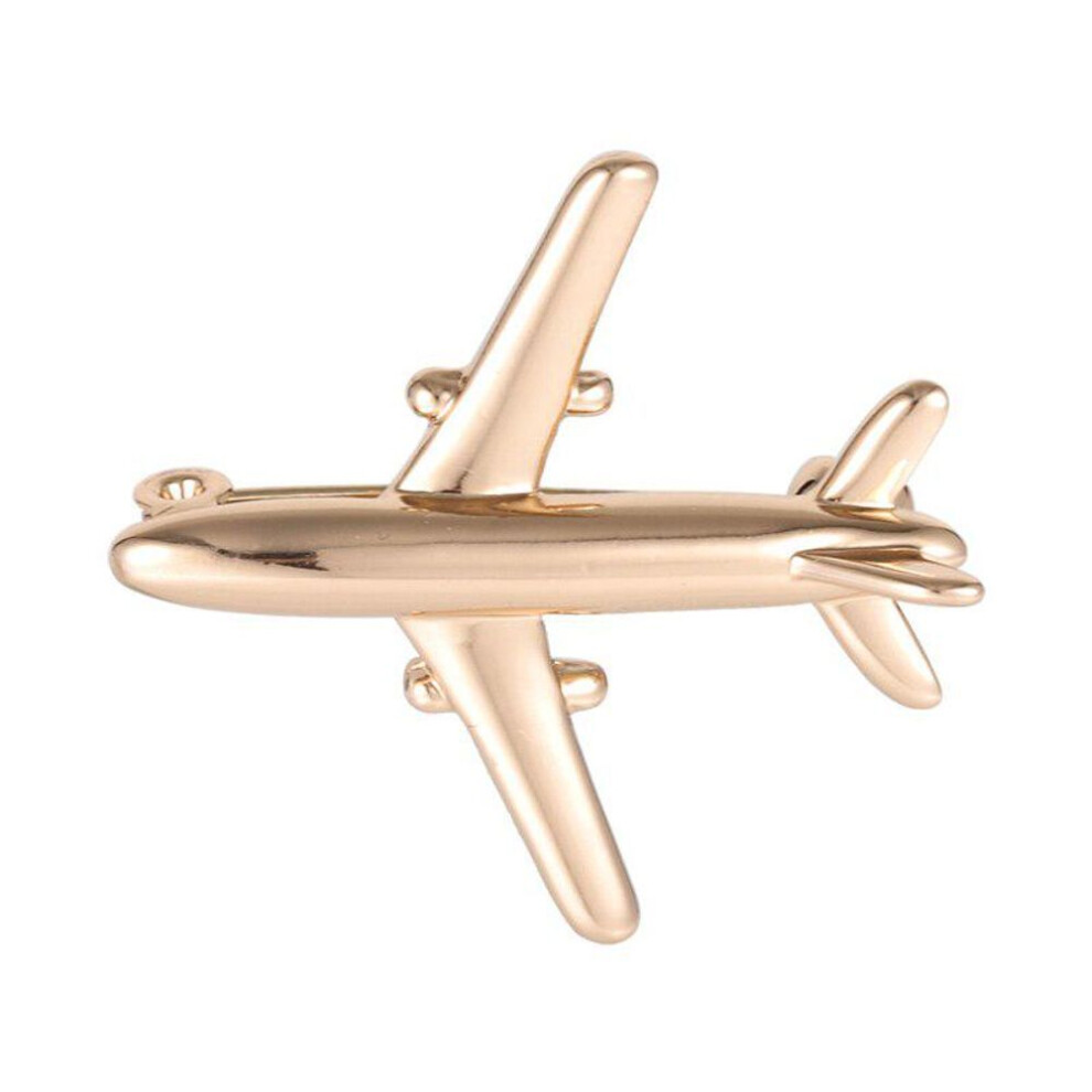 (gold) Blucome Fashion Plane Shape Brooch Badge Good Quality Metal Aircraft Sweater Corsage Women Men Brooches Lapel Decoration Gifts