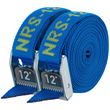 Correa de amarre resistente NRS de 1"" (paquete de 2) - Azul ic nico de 12 pies - Correa para portaequipajes de techo para remolque de veh culo en