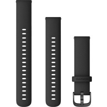 Cinturino accessorio a sgancio rapido Garmin da 18 mm - Nero con hardware in ardesia (
