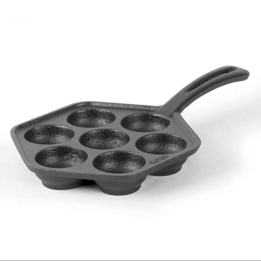 commercial cHEF cast Iron Danish Aebleskiver Pan  Preseasoned cast Iro-image-OPC-PFPKP8C-NEW