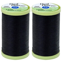 2-Pack bundel jassen & clark Dual Duty Plus Hand Quilting Thread 325yds Zwart s960-0900