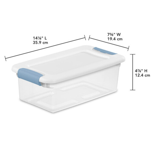 Sterilite 24-Pack Stackable Storage Bin with Lid  Clear Plastic Design  6 Quart 1