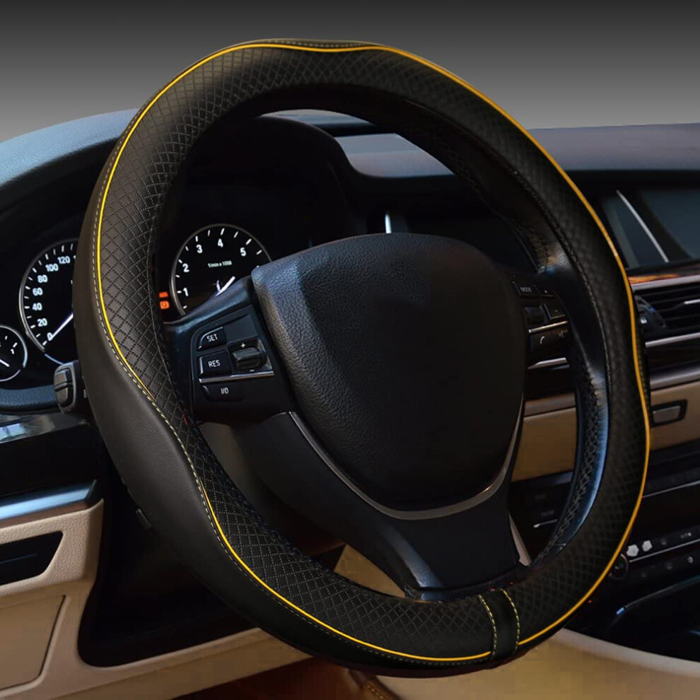 Gomass Car Steering Wheel Cover Anti-Slip Safety Soft Breathable 707713656011