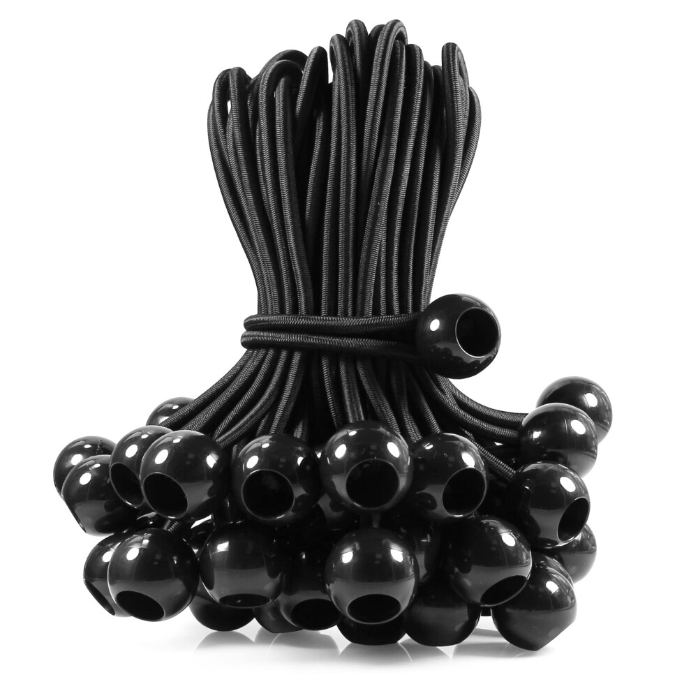 Joneaz Corda Elastica Con Palline, 38,1 Cm, Resistente Ai Raggi Uv, Nero, 50 Pezzi-image
