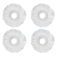(4 X Mop Heads) 2-8 SPIN MOP AND BUCKET 360° Replacement Mop Head Microfibre