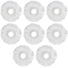 (8 X Mop Heads) 2-8 SPIN MOP AND BUCKET 360° Replacement Mop Head Microfibre