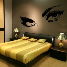 Decalgeek Beautiful Eyes Removable Wall Art Decal Sticker Decor Mural Diy Vinyl  23.6 Inch X 49.2 Inch  Black