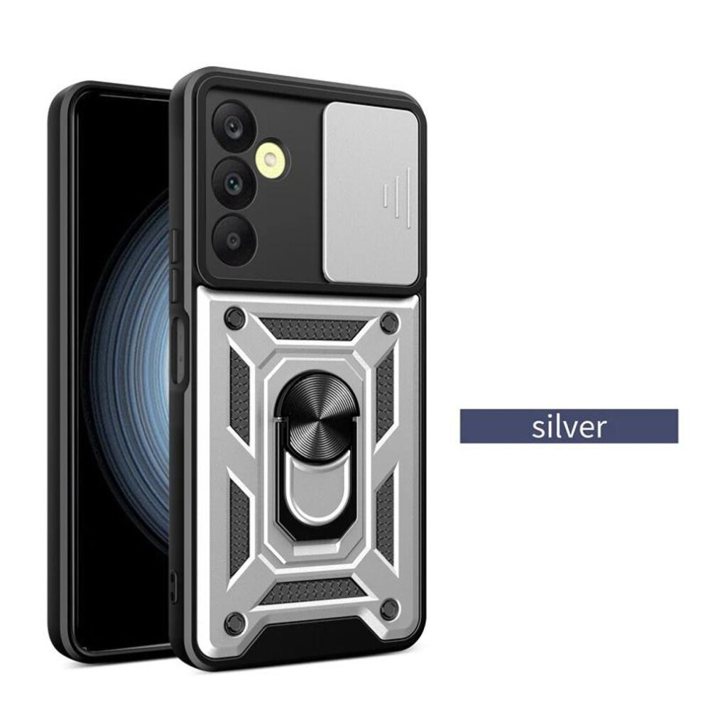 (, Samsung A04e/M04 4G) Armor Case For Samsung Galaxy S24 S23 S22 S21 S20 Ultra A15 A25 A35 A55 5G A05 A05s A14 A24 A34 A54 A13 A33 Cover Ring Silver 3036494062832