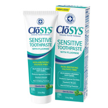 Pasta de Dentes CloSYS com Flúor, 3.4 Onças, Tamanho de Viagem, Menta Suave, Sem Sulfatos
