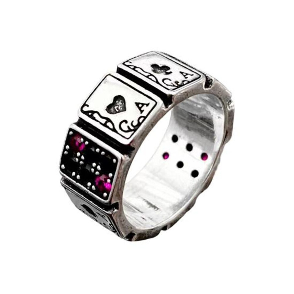 Charming Exaggerated Wear Resistant Knuckle Ring Playing Cards Open Cuff Finger Women Jewelry