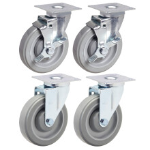 5" Caster Set of 4 | for Vulcan Range with Polyurethane Wheels | 2 Swivels and 2 Swivels with Brake
