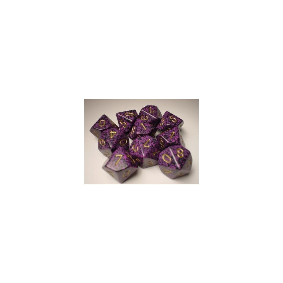 Juegos De Dados Chessex: Hurricane Speckled - Juego De Dados De Diez Caras D10 (10)-image