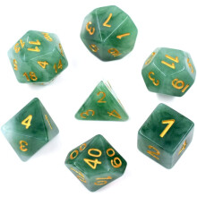 HDDAIS Polyhedral DND DICE SETS 7-DIE Green D & D DICE fr Dungeons and Dragons Pathfinder RPG MTG Table Gaming Dice Jade Dice (Green)