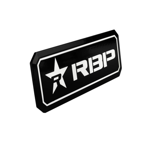 Conjunto de Emblemas em Alumínio Preto e Prata RBP