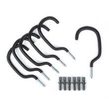 Presa Heavy Duty Bike Rack Hook Set, Black, 6-Pack
