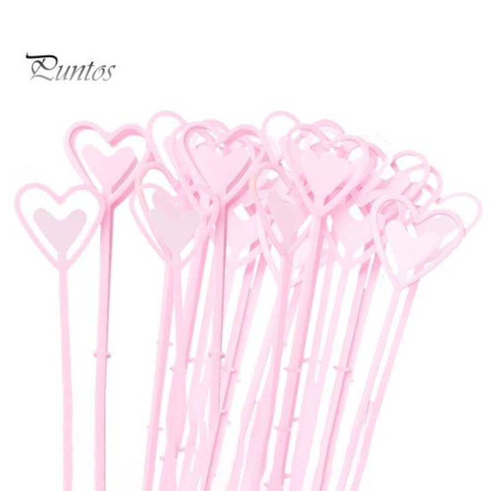 (pink) 100Pcs Attractive Visible Design Eco-friendly Cake Topper Floral Pick DIY Flower Arrangement Decoration Household Supplies