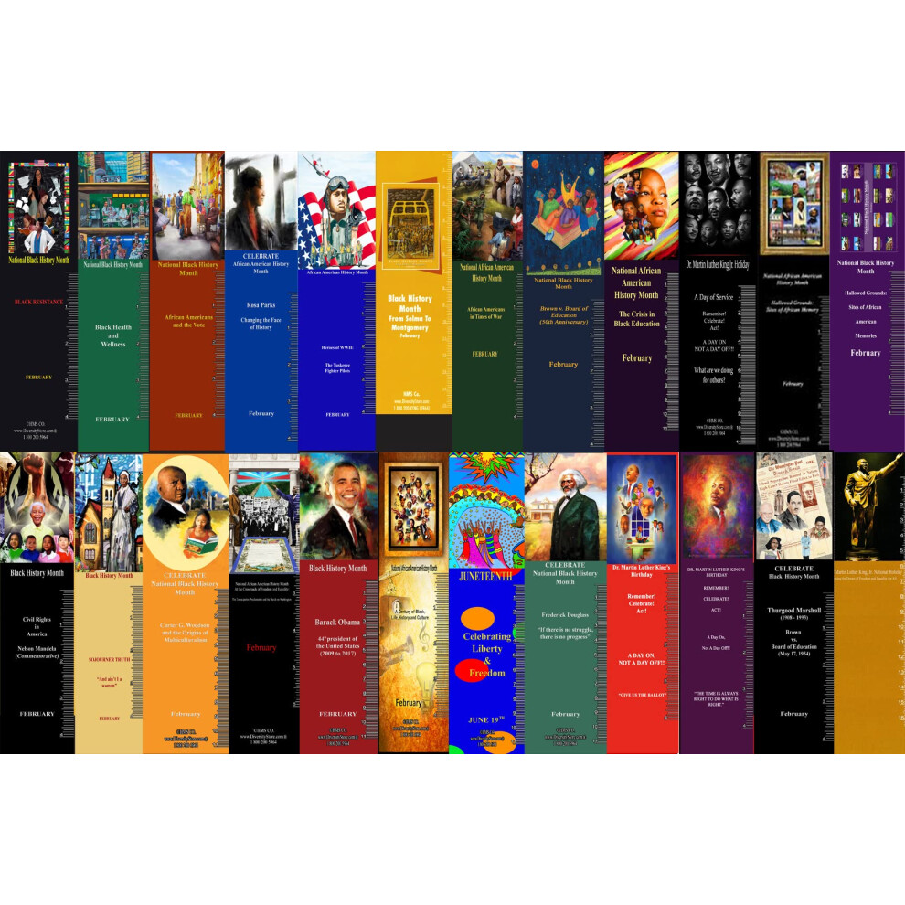 Juego De 24 MarcapáGinas Surtidos Del Mes Nacional De La Historia Negra (BKSET24)-image